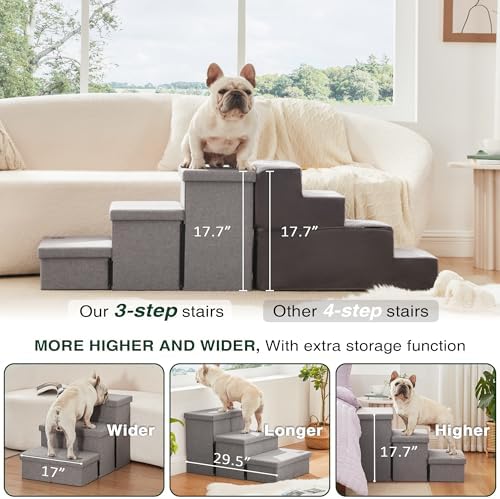 Love's cabin Dog Stairs for High Bed, Foldable Pet Stairs for Small Medium or - Image 3