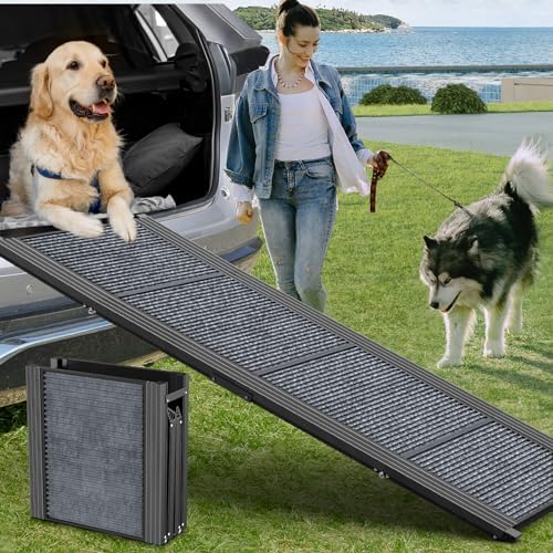 Dog Ramp for Car 63" L × 17" W, Pet Ramp for Truck Foldable by HerCcretawigge