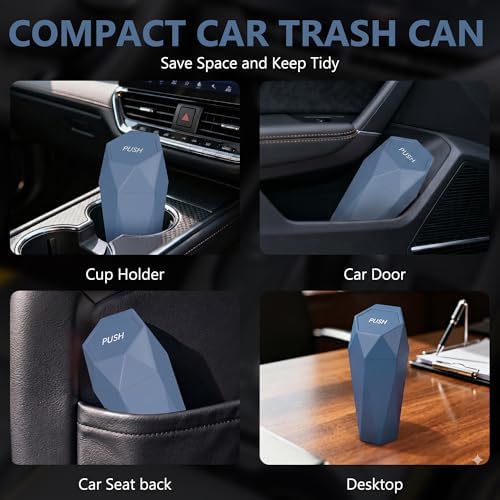 Car Trash Can with Lid, 30 Trash Bags, Dark Blue, 2 Pack - Image 3