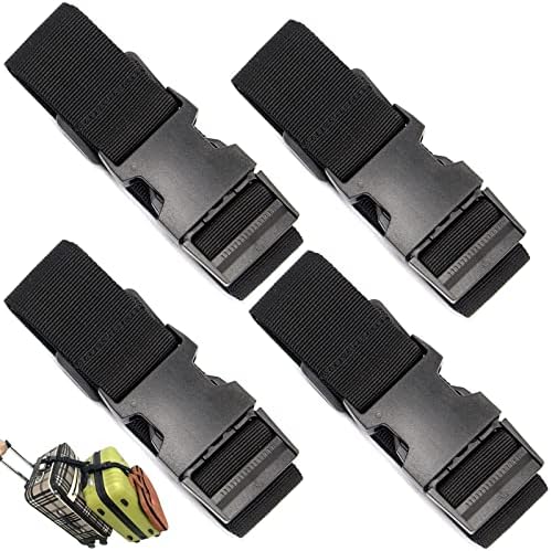 4 Pack Luggage Straps for Suitcases, Travel Belt Multiple Connector by Ajmyonsp