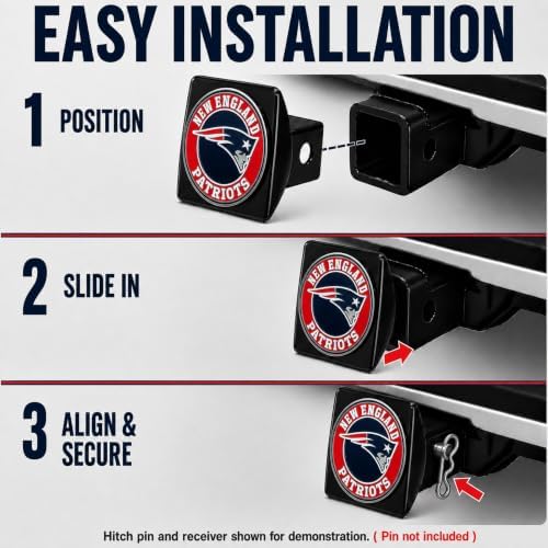 New England Patriots Trailer Hitch Cover - Image 5