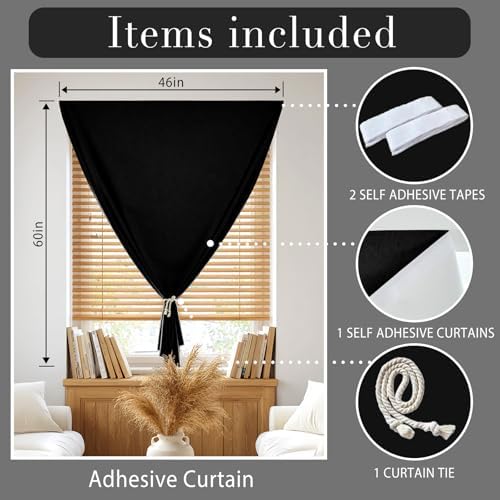 100% Blackout Self Adhesive Blackout Curtains- Stick on Curtains Shades Window - Image 6