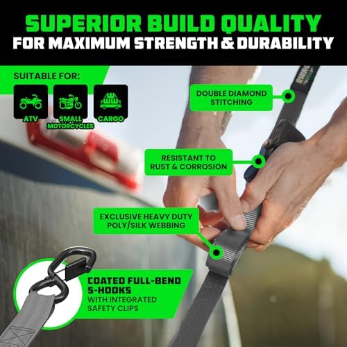 Rhino USA Retractable Ratchet Straps - 1in x 10ft - Image 3