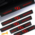 Door Sill Protectors for Chevy Camaro SS, Carbon Fiber Leather Front/Rear Door by CHIYLE