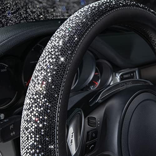 CAR PASS Bling Diamond Leather Steering Wheel Cover, Bling Sparkly Crystal - Image 3