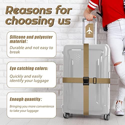 Weewooday 8 Pcs Luggage Straps Suitcase Tags Set - Image 4