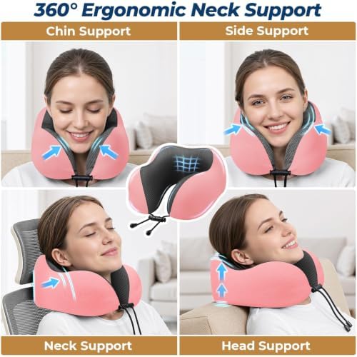 ExploreBliss Travel Pillow, Memory Foam Neck Pillow Airplane - Image 4