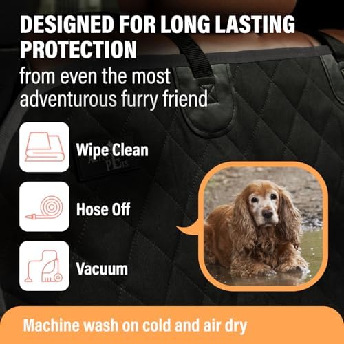 Active Pets Black XL Dog Car Hammock Back Seat Cover, Waterproof Backseat Cover - Image 6
