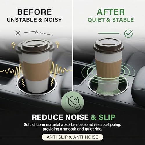 Silicone Car Coasters Set of 4, 3.15" Foldable Cup Holder Mats - Image 4