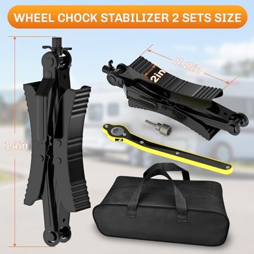 WELLUCK Camper Wheel Chock Stabilizer 2 Sets - Image 3