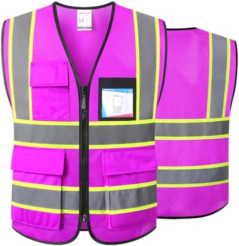 Purple Reflective Safety Vest for Men Women by Ekkosafety