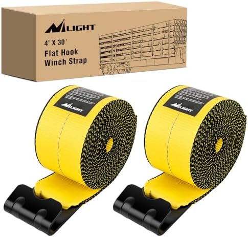 Nilight Truck Straps 4" x 30' Heavy Duty Tie Down by Nilight