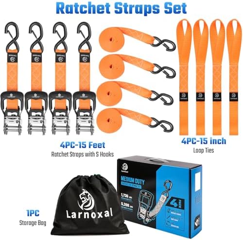 Ratchet Straps 4 Pack, 208LBS Break Strength - Image 5