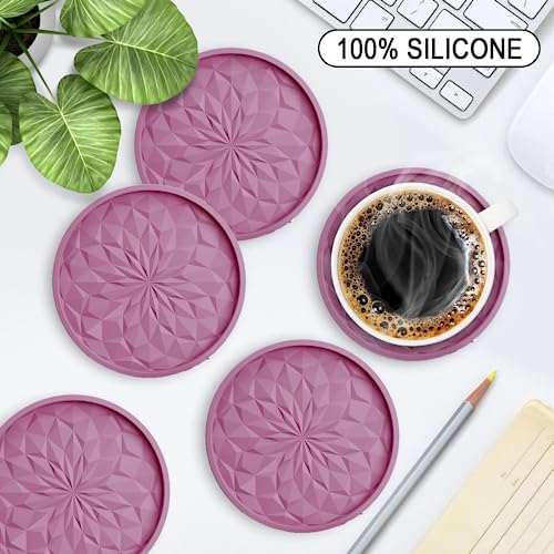 ME.FAN Silicone Coasters with Holder, Drinking Coasters - Image 2