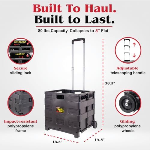 dbest Products Quik Cart Without Lid Collapsible Rolling Crate - Image 2