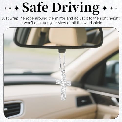 BFXM 2PCS Cross for Car Mirror Hanging - Image 4