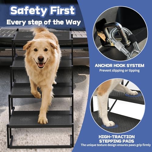 Dog Steps for Car, SUV with Upgraded Non-Slip Surface, 4 Steps - Image 3