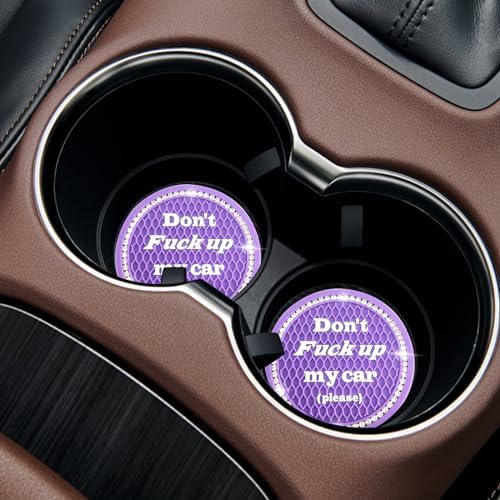 4 PCS Bling Car Cup Coaster, 2.75 Inch Anti-Slip Cup Holder Insert Coasters - Image 4
