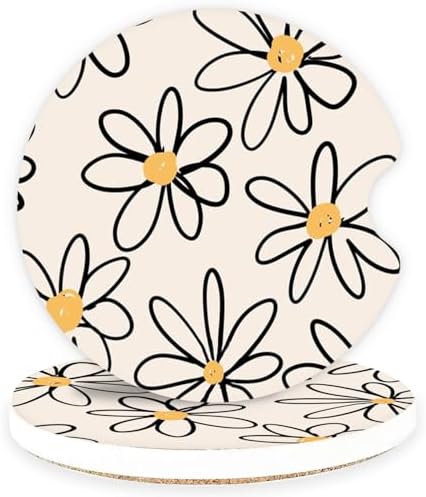 Ceramic Car Coasters – Absorbent Car Cup Holder Coaster Set by lethooly