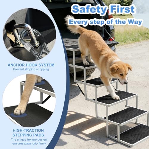 Dog Steps for Car & SUV – 6-Step Foldable Pet Stairs for Large Dogs, Non-Slip - Image 3