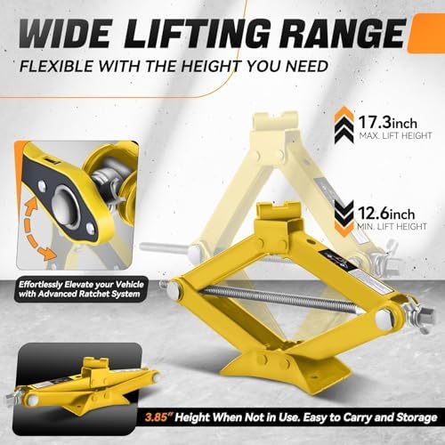 Auto Dynasty Scissor Jack, 2 Ton Portable Car Lift Jack, Quick Lift Car Tire - Image 3