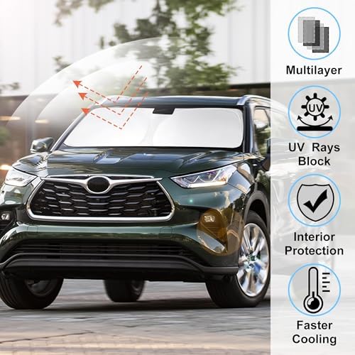 Windshield Sun Shade for 2020-2026 Toyota Highlander Accessories - Image 2