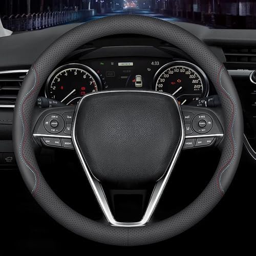 LKWLIKEI Nappa Premium Leather car Steering Wheel Cover, Breathable, Universal by LKWLIKEI