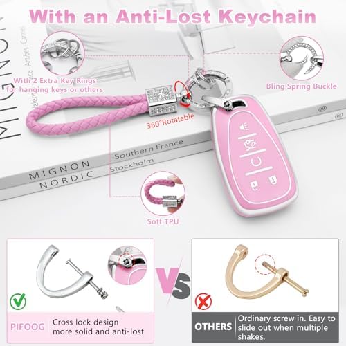 PIFOOG Key Fob Cover fit for Chev 5 Button Soft TPU Car Keys Case Shell - Image 5
