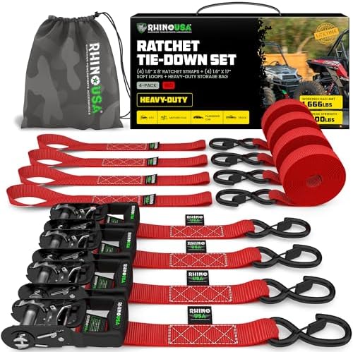 Rhino USA Heavy Duty Ratchet Tie Downs by RhinoUSAInc