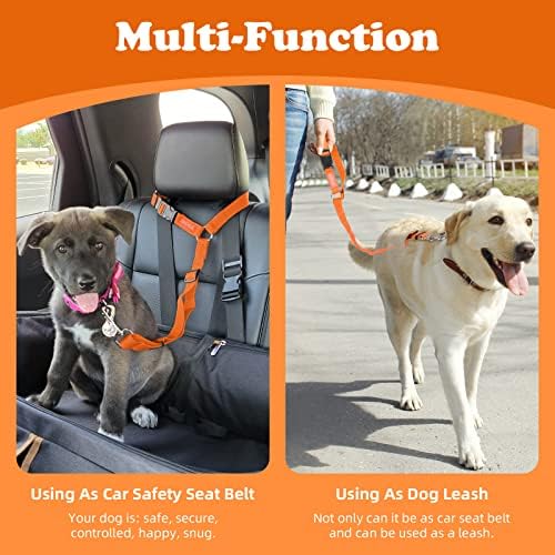 BWOGUE 2 Pack Dog Seat Belt for Car, Headrest Restraint Strap - Image 6
