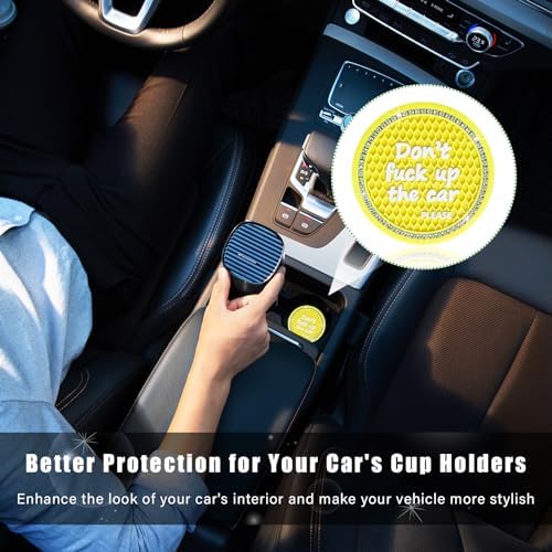 Ziciner 4 Pack Bling Car Cup Holder Coaster, 2.75 Inch Anti-Slip Auto Insert - Image 4