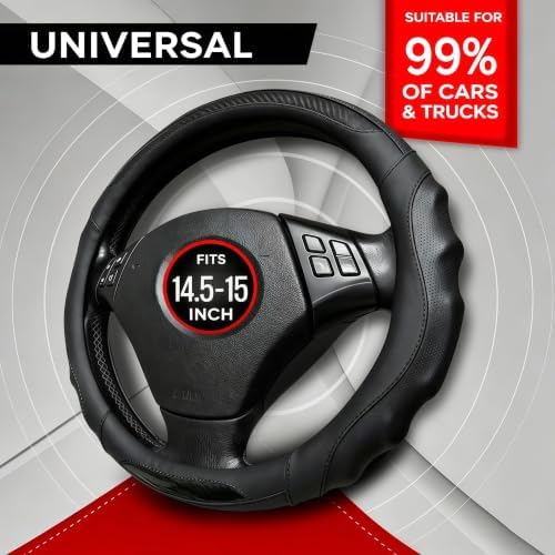 Leather Car Steering Wheel Cover, 14.5-15Inch Anti-Slip Steering Wheel Cover - Image 4