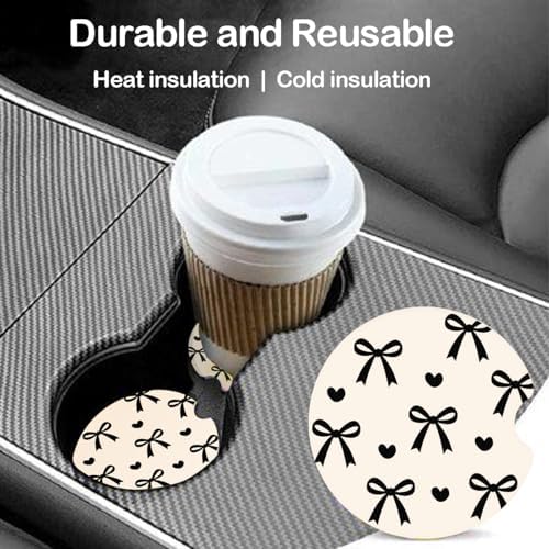 Ceramic Car Coasters – Absorbent Car Cup Holder Coaster Set - Image 2