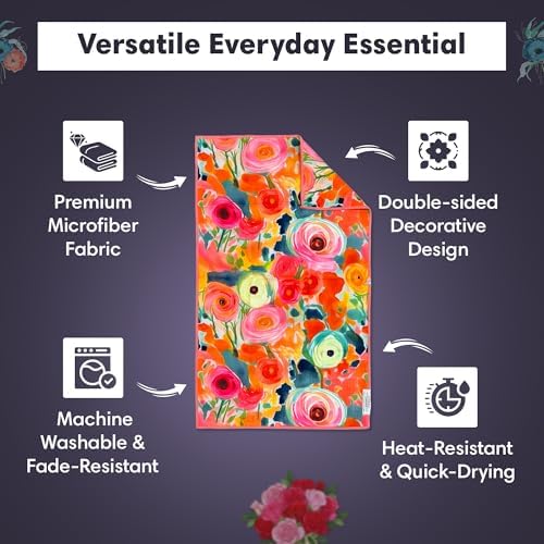 Microfiber Hand Towel & Washcloth Set, Double-Sided Waffle Weave Set of Two - Image 4