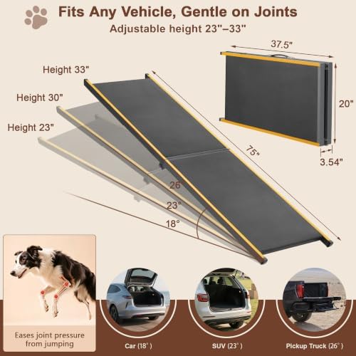 Dog Ramp for Car, Heavy Duty Steel Frame Folding Car Ramp - Image 3