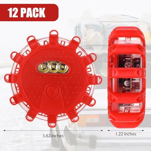 Tallew 12 Pack LED Road Flares Emergency Lights, 9 Flash Modes - Image 2