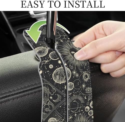 PU Leather Car Seat Hook, Storage Headrest Hanger, Cute Car Backseat Organizer - Image 5