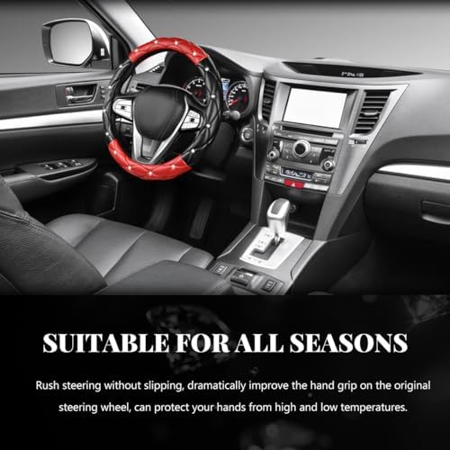 Bling Car Steering Wheel Cover, 15 Inch Diamond Leather Anti-Slip Auto Steering - Image 3