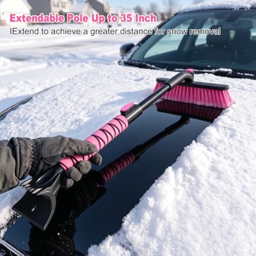 35 Inch Extendable Snow Brush for Car, Ice Scraper - Image 4