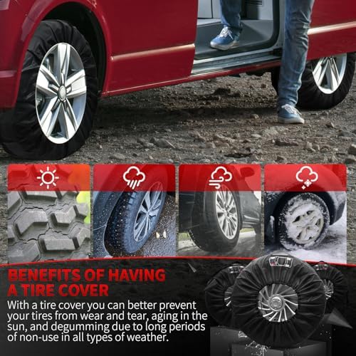 Spare Tire Cover with Handle, Seasonal Tire Totes, Portable Winter Wheel - Image 6