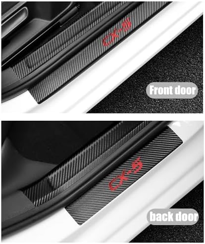 LEXLEY for Mazda 2013-2026 CX-5 Carbon Fiber Style Leather Door Sill Protector - Image 6