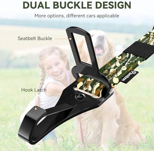 Pawaboo Dog Car Seat Belt– Reflective & Adjustable Dogs Cars Harness Leash - Image 3