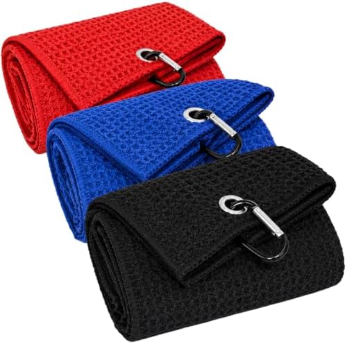 Golf Towel 3 Pack 16" X 16" Microfiber Waffle Pattern Golf Cleaning Towel by Unknown