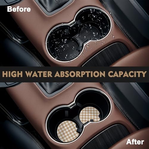 2 Pack Car Coasters for Cup Holders, Cute Car Accessories Interior - Image 2
