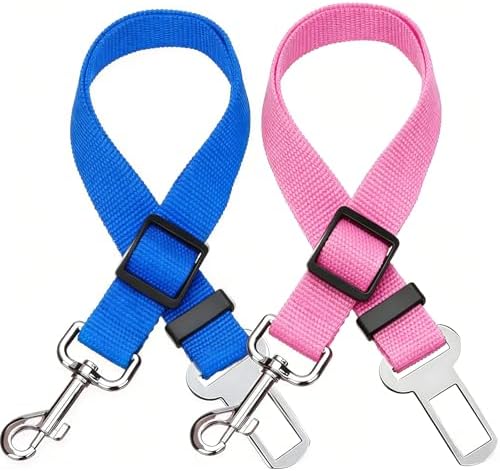 Elisel 2 Packs Adjustable Length Pet Dog Cat car seat Belt Pet seat Belt Pet by Elisel