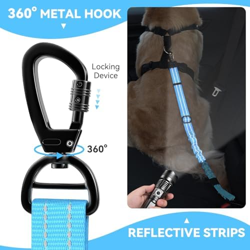 Pawaboo 2Pack Dog Car Seatbelt, 3-in-1 Dog Tether - Image 2