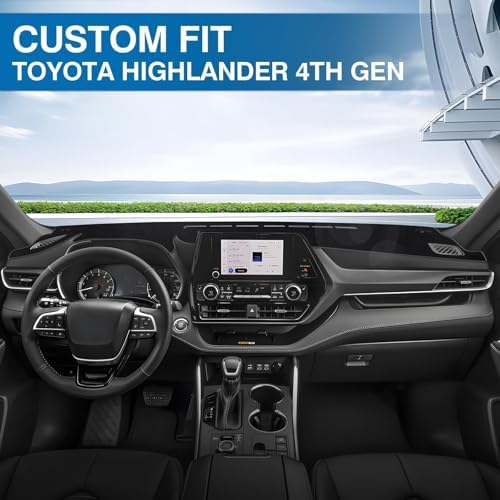 KUST Black Dash Cover for Toyota Highlander 2020-2025 2026 Non-Slip Center - Image 3