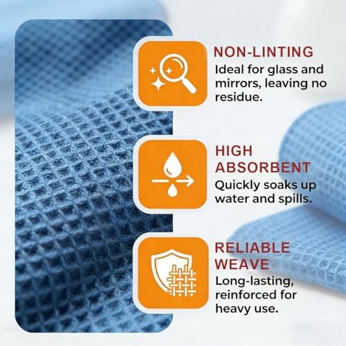 Craedli 3PCS Waffle Weave Microfiber Towel, 16 × 16 Inch Soft Absorbent - Image 4