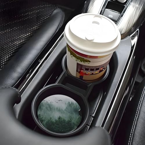 Forest Tree Car Coasters for Cup Holder Absorbent Ceramic Cup Coaster 2 Pack - Image 7
