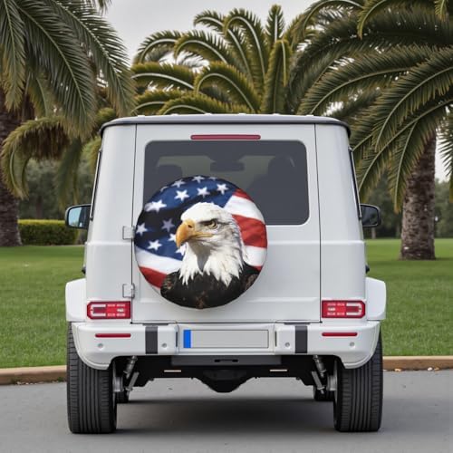 American Flag Star Spare Tire Cover USA Eagle Wheel Covers 16 Inch - Image 7